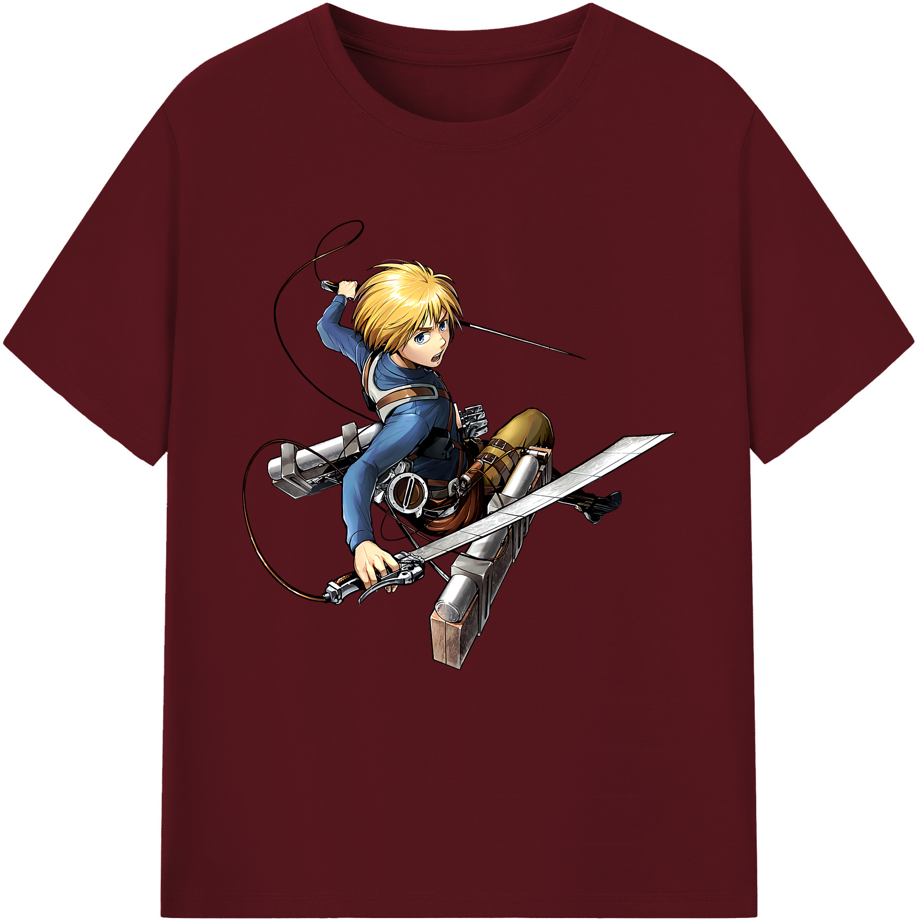 （画像用） 進撃の巨人 アルミン·アルレルト Attack on Titan Armin Arlert 綿100％半袖Tシャツ（フロントプリント）